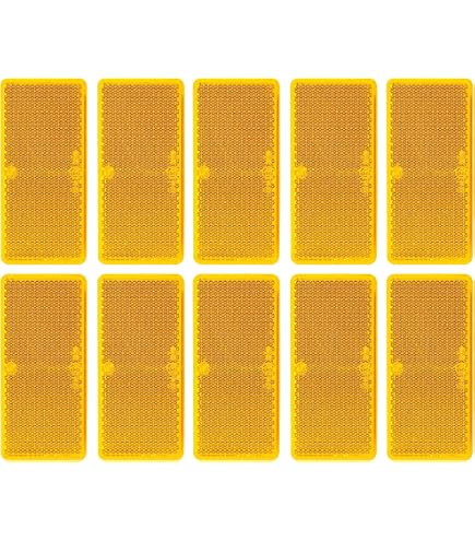 Yinaolan 10-Pack Yellow Self-Adhesive Reflectors - ADR Approved Rectangle Safety Reflectors For Trailers, Trucks, Caravans - View #8