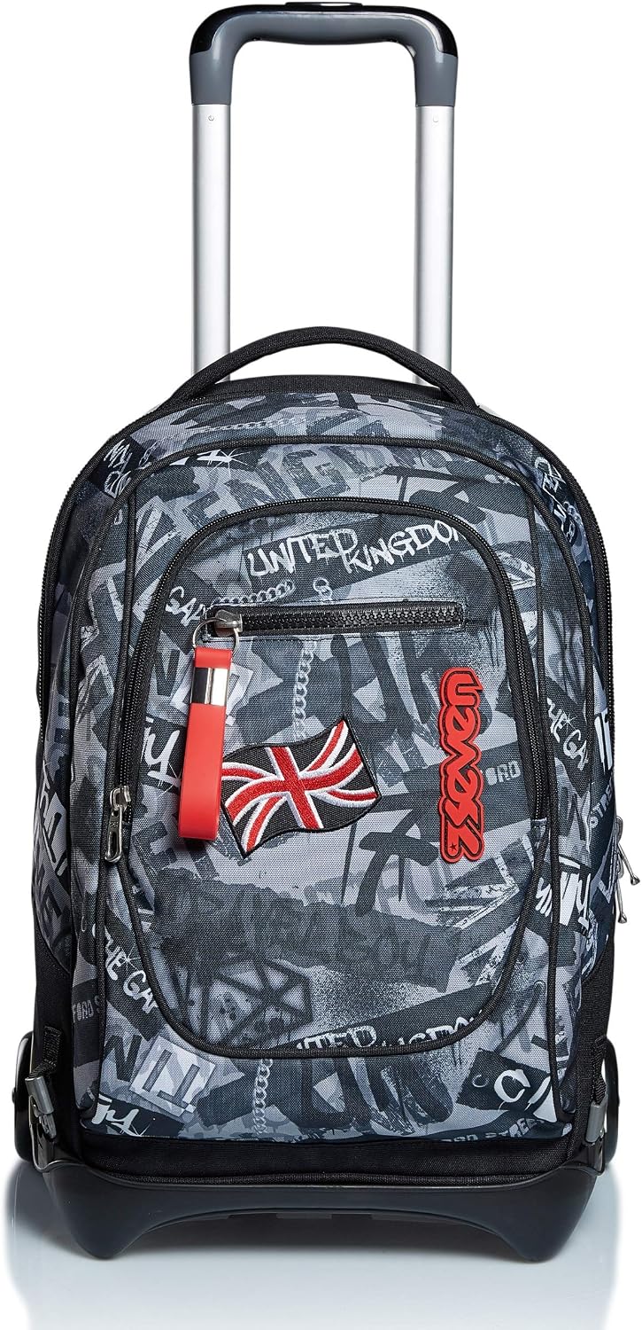 Seven New Tech Keep Flag Trolley, 3 Uses In1, Black, with Detachable Backpack, School and Leisure, 35 lt - Image 3