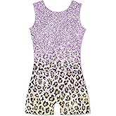 uideazone Gymnastics Leotards for Girls Sparkly Ballet Unitard with Shorts One-Piece Biketards Outfits for Toddler 2-9T