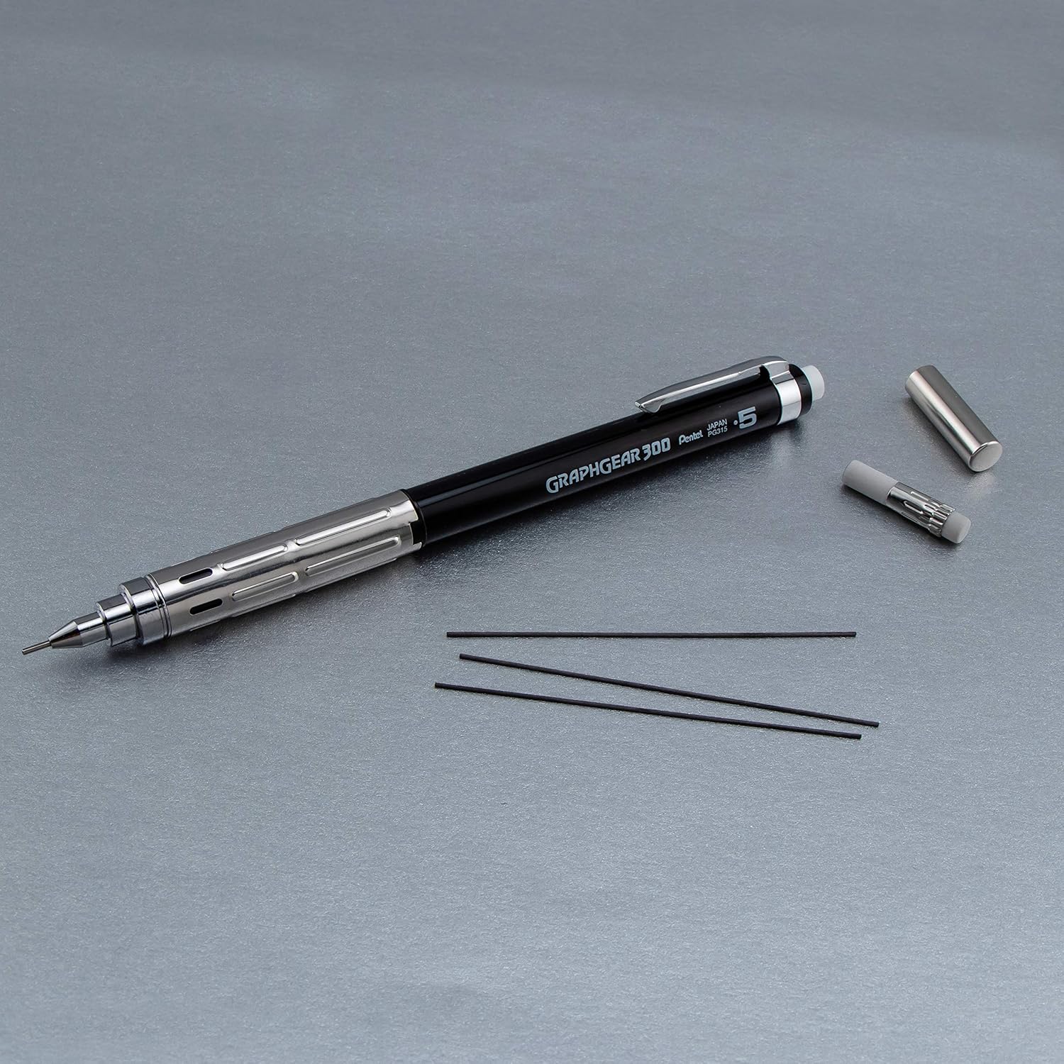 Pentel Arts GraphGear 300 Mechanical Pencil, (0.5mm) Fine line, 1-Pack, Black Barrel: Office Products
