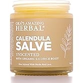Calendula Salve, Calendula Cream, Drawing Salve, Calendula Ointment, Ora's Amazing Herbal, Coconut Free Salve made with Organic Calendula and Licorice Root, 4 oz