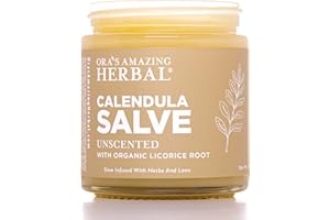 Calendula Salve, Calendula Cream, Drawing Salve, Calendula Ointment, Ora's Amazing Herbal, Coconut Free Salve made with Organic Calendula and Licorice Root, 4 oz