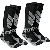 wanchel Warm Kids Ski Socks - 2 Pairs Merino Wool Skiing Socks, Winter Warm Snowboard Thermal Socks For Boys Girls Toddlers