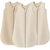 SWEET DOLPHIN 3 Pack Baby Sleep Sack - 100% Cotton 2-Way Zipper TOG 0.5 Infant Wearable Blanket, Newborn Essentials