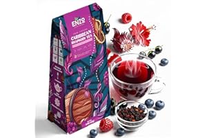 ENZO'S PRIVATE SELECTION ENZO Tea Master Reserve - Caribbean Rhapsody Rum Raisin Tea (4oz) Pirate's Secret Rum Raisin Treasure | Looted Hibiscus Raspberry Strawberry Blueberry Grape with Natural Rum Essence | Loose Leaf Caffeine Free 37 Cups