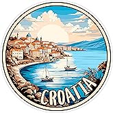 Croatia Sticker 4 Inch City Travel Souvenir Destination - Waterproof Vinyl Decal for Laptop Water Bottle Car Tumbler - Durable Aesthetic Long-Lasting Stickers for Adults ID44990