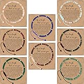 SONNYX 8Pcs Healing Crystal Stone Beaded Bracelets for Women Natural Stone Bracelets Life is Tough But So Are You Inspirational Jewelrycard Gifts for Her Friend Sister Mom on Mother's Day/Birthday/Graduation/Easter/Christmas