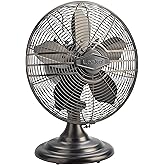 Lasko Oscillating Table Top Fan, Portable, 3 Quiet Speeds, for Bedroom, Kitchen and Office, 17", Bronze, R12210