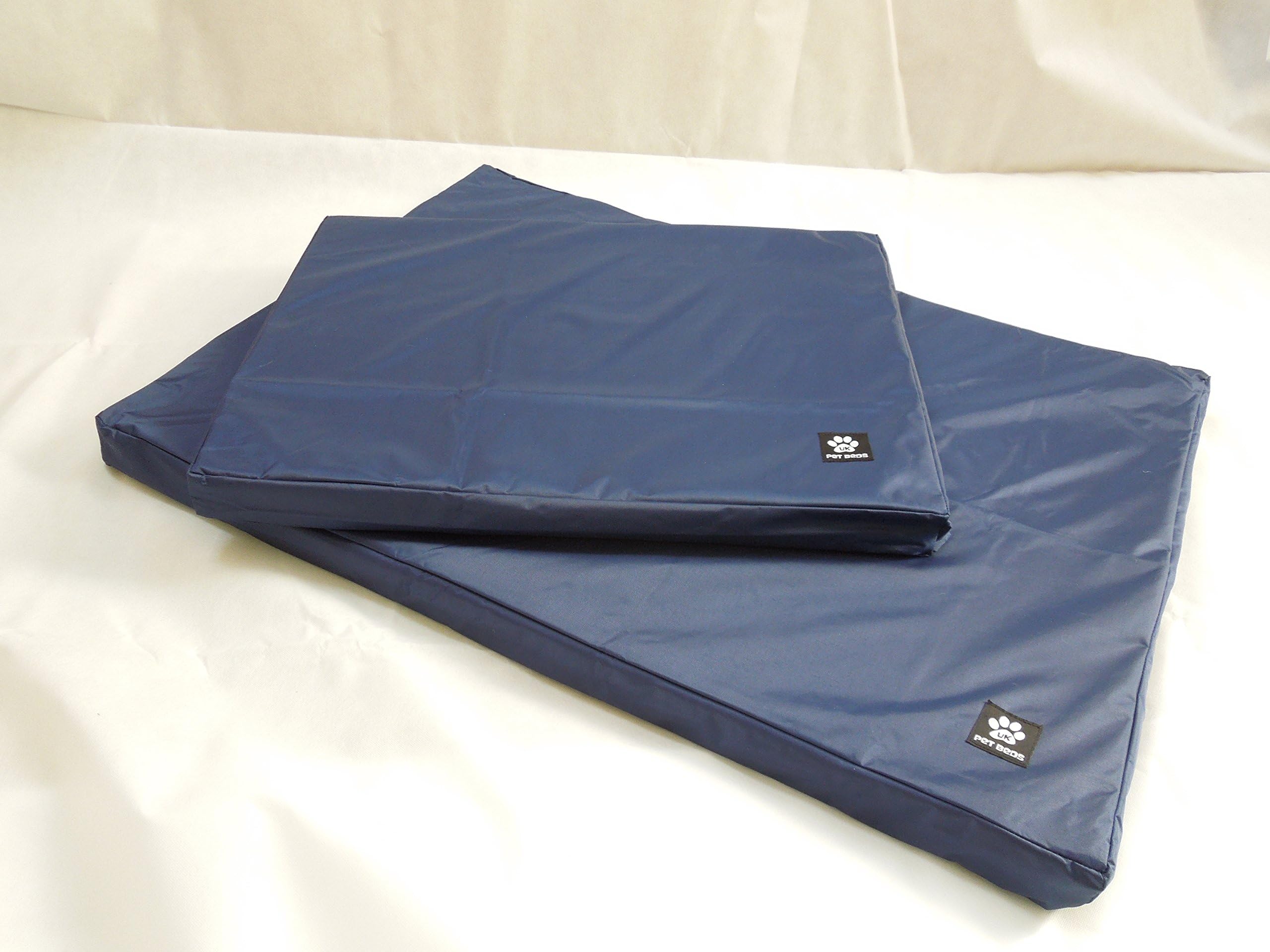 UK Pet Beds Quality Heavy Duty Waterproof Dog Bed-Mat-Cushion-Pad/Washable Cover Medium Navy Blue
