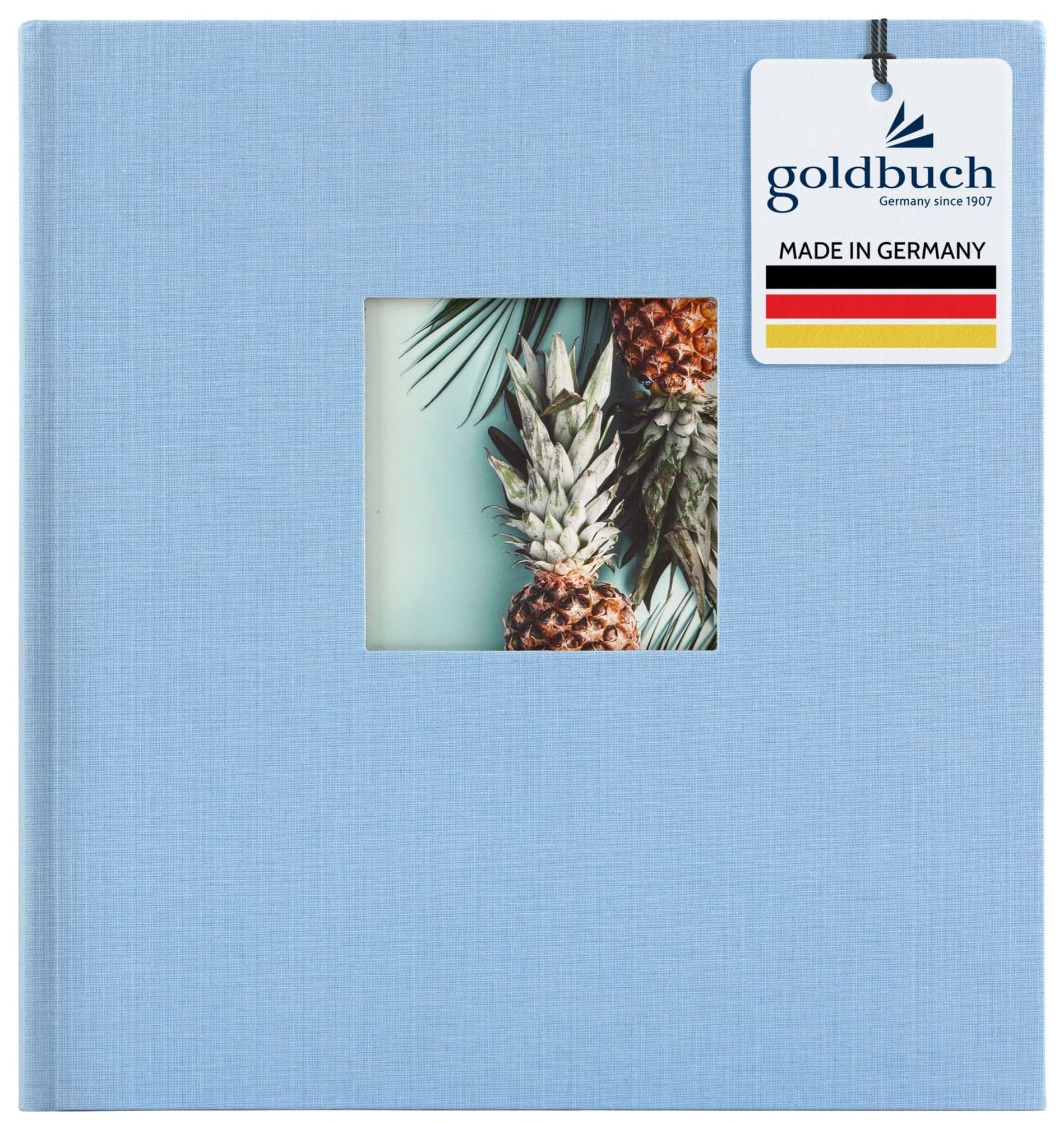 goldbuch Canvas Photo Album, Sky Blue, White Pages, 30 x 31 x 4 cm