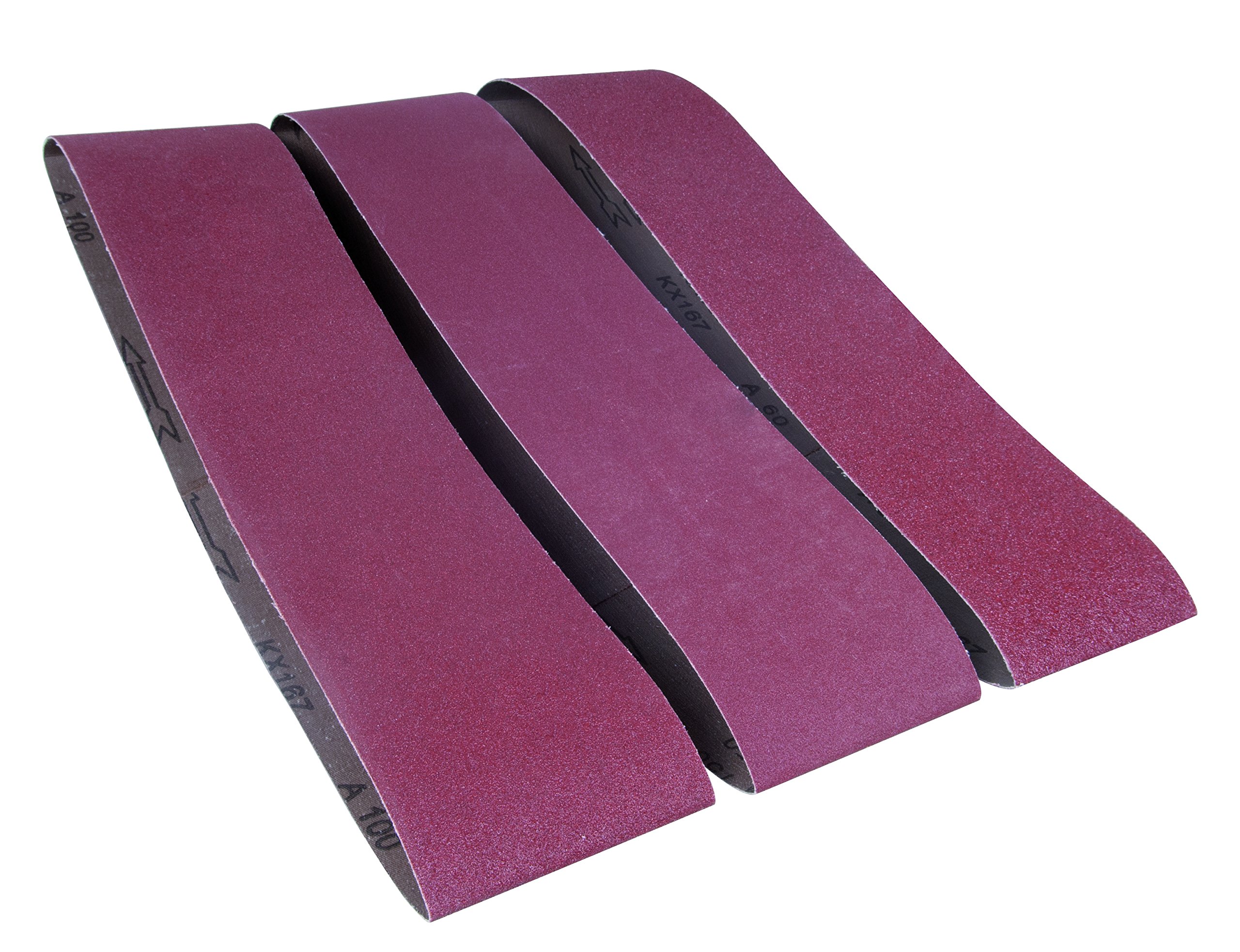 FERM Pack of 3 Sanding Sander Belts 100mm P100