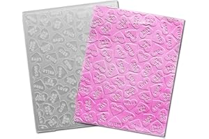 Arbuya Happy Valentine's Day Plastic Embossing Folders for Card Making Hearts Be Mine Embossing Folder for Scrapbooking Pages Paper Crafting Clay Decoration