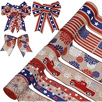 Amazon.com: AnyDesign Patriotic Wired Edge Ribbon 36 Yards