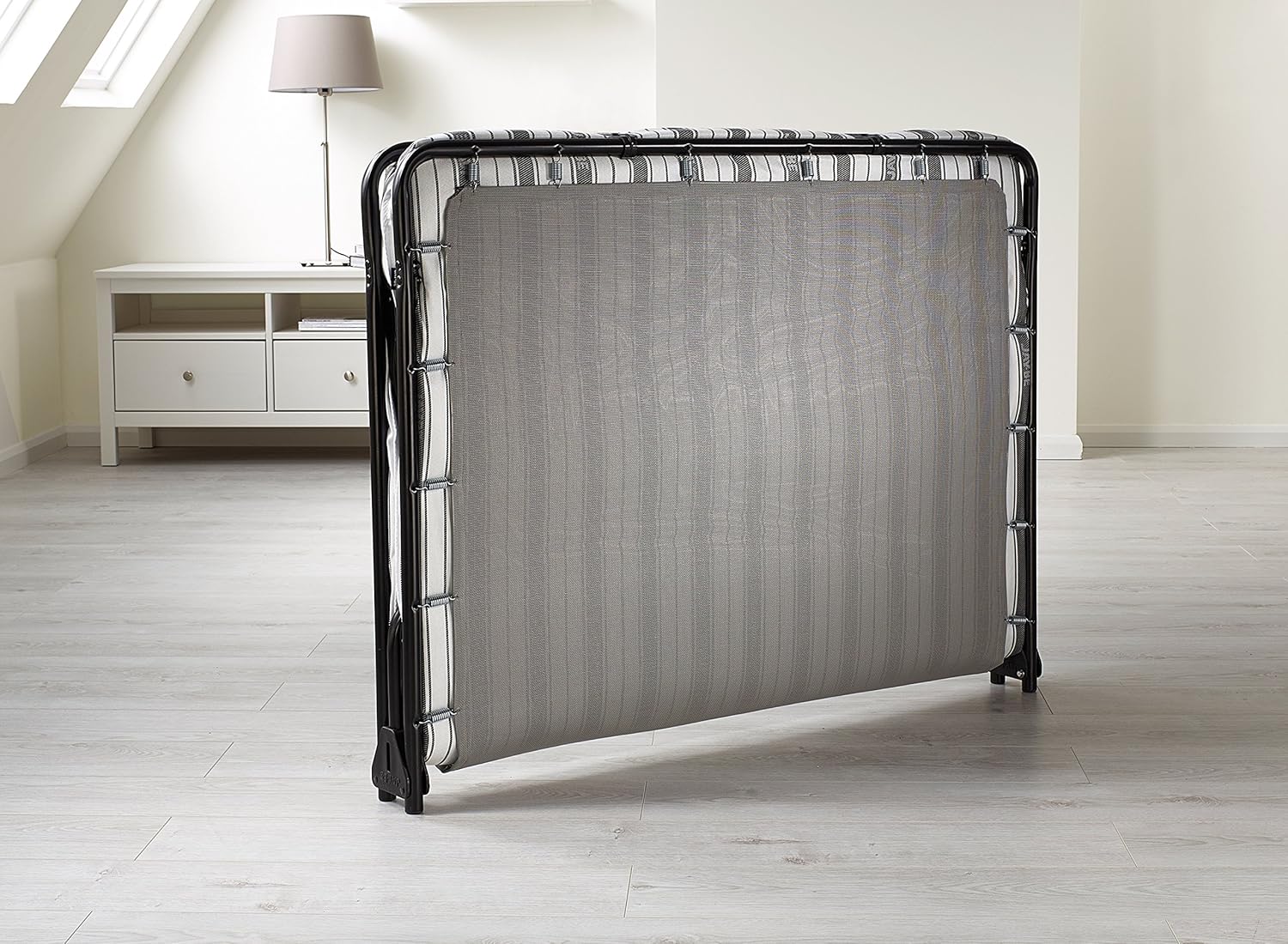 JAYBE Value Folding Bed with Rebound eFibre Mattress, Fabric, Black