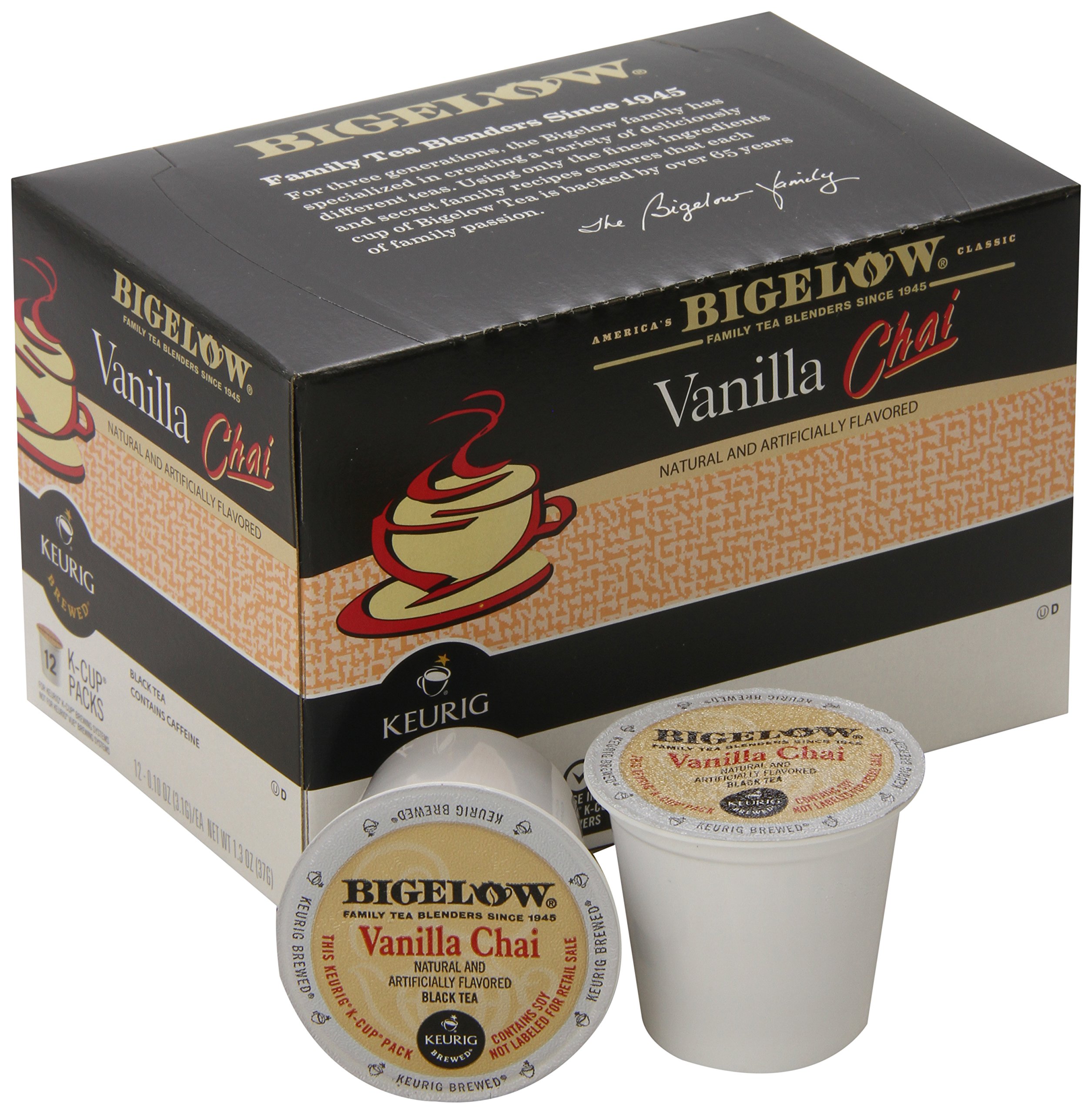 Bigelow Vanilla Tea Compatible with Keurig other K Cup Coffee Tea