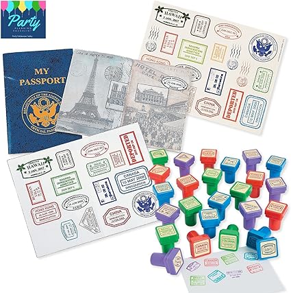 Amazon Com Travel Theme Party Supplies Favor Set Passport