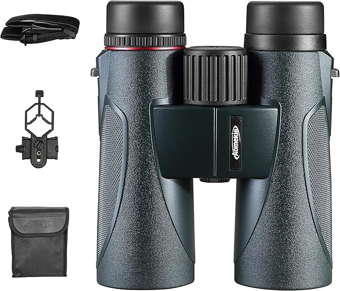 Aomekie Binocolo Professionale Compatto 10x42 Hd Prisma Bak4 Fmc Con Lenti Completamente Multistrato Adatto Viaggi All Aperto Bird Watching Da Teatro Caccia E Concerti Adattatore Per Smartphone Amazon It Elettronica