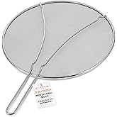 U.S. Kitchen Supply Stainless Steel Splatter Guard 13" Fine Mesh Cover | Splatter Screen for Frying Pan, Cooking Pots, with Resting Feet, Grease &amp; Oil Splatter Guard