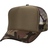 OTTO Polyester Foam Front 5 Panel High Crown Mesh Back Trucker Hats in 97, Bulk, Wholesale