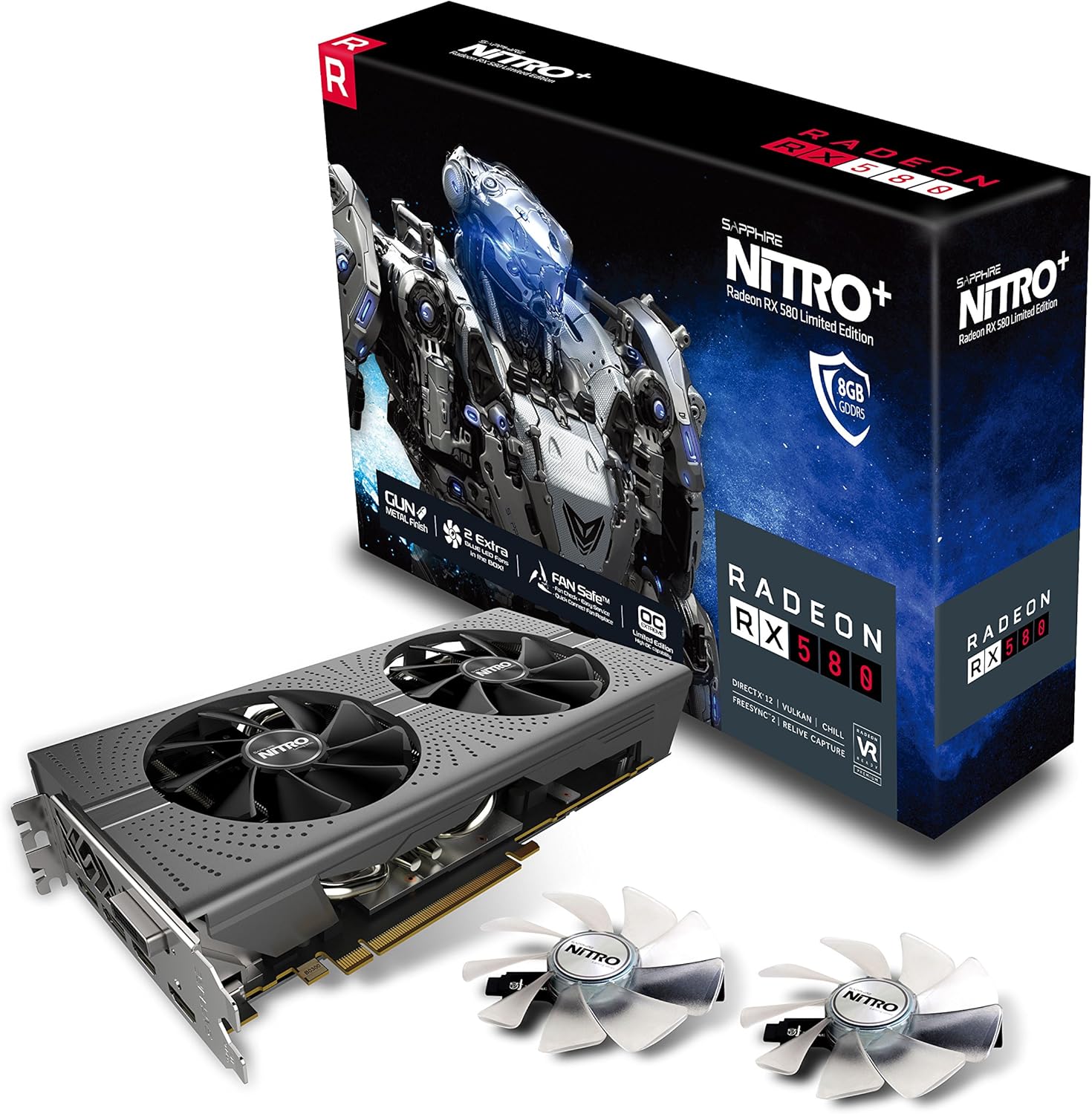 Amazon Com Sapphire 00 40g Radeon Nitro Rx 580 8gb Gddr5 Dual Hdmi Dvi D Dual Dp With Backplate Limited Edition Uefi Pci E Graphic Cards Computers Accessories