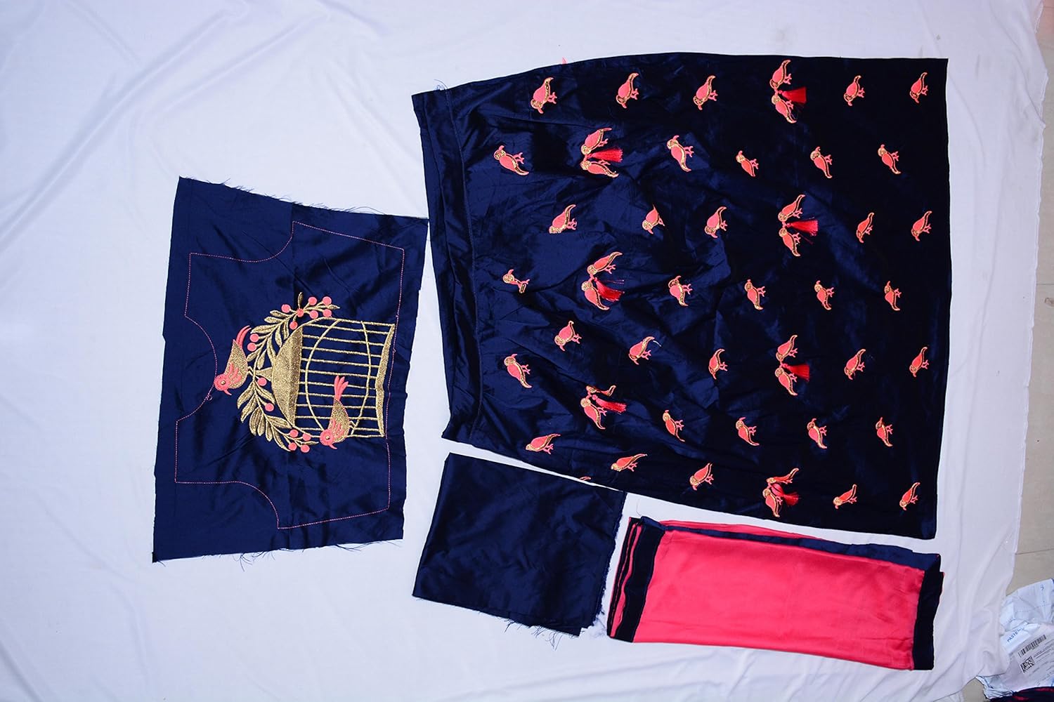 dharmi fashion women's silk lehenga choli (blue_free size, semi-stitched)