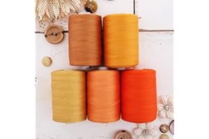 Threadart 100% Cotton Thread Set | 5 Orange Tones | 1000M (1100 Yards) Spools | for Quilting & Sewing 50/3 Weight | Long Staple & Low Lint | Over 20 Other Sets Available