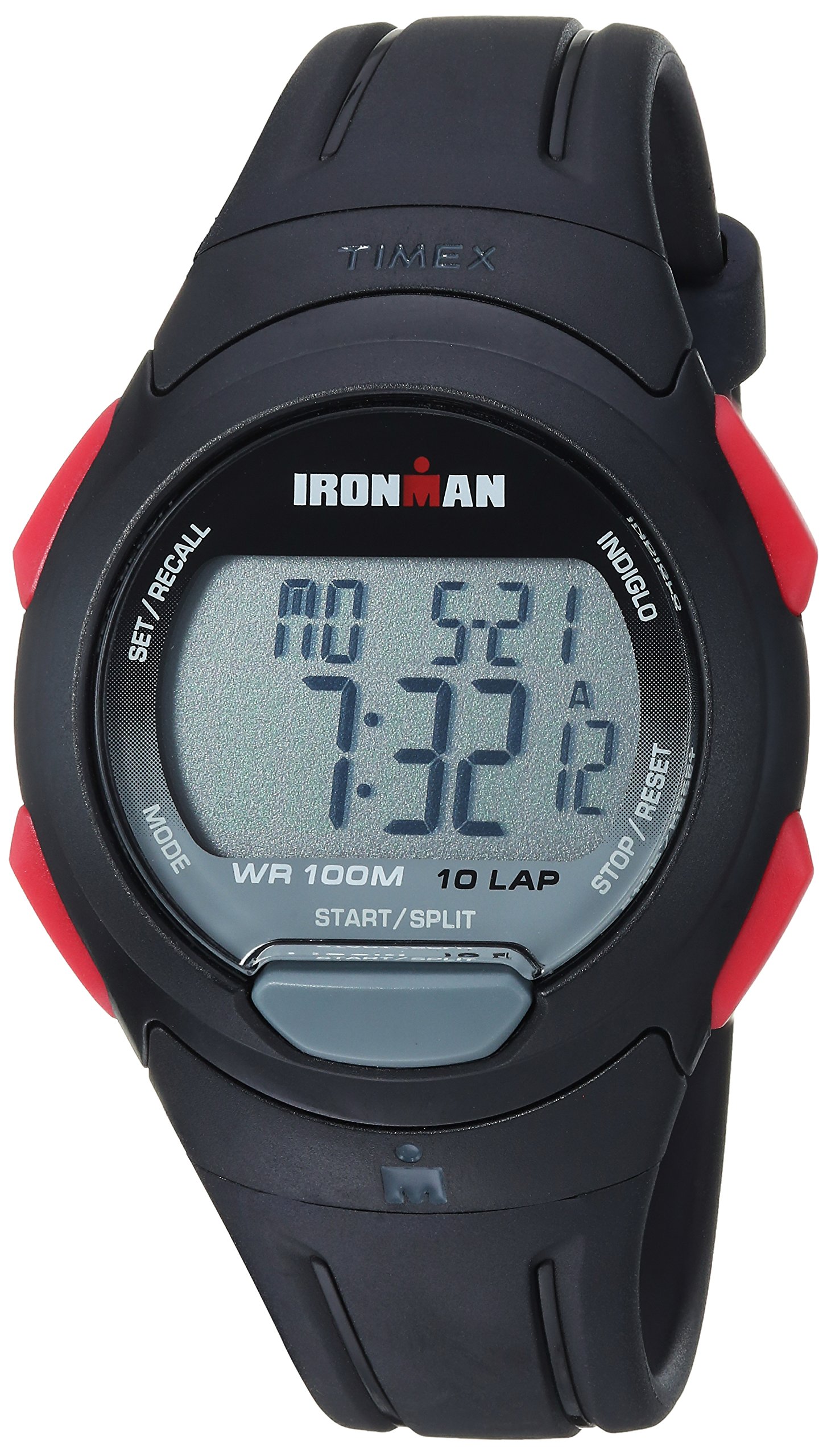 Timex TW5M16400 Ironman Essential 10 Reloj con correa de resina negra/roja para hombre