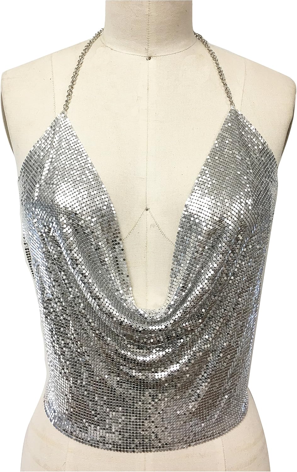 metal chain halter top