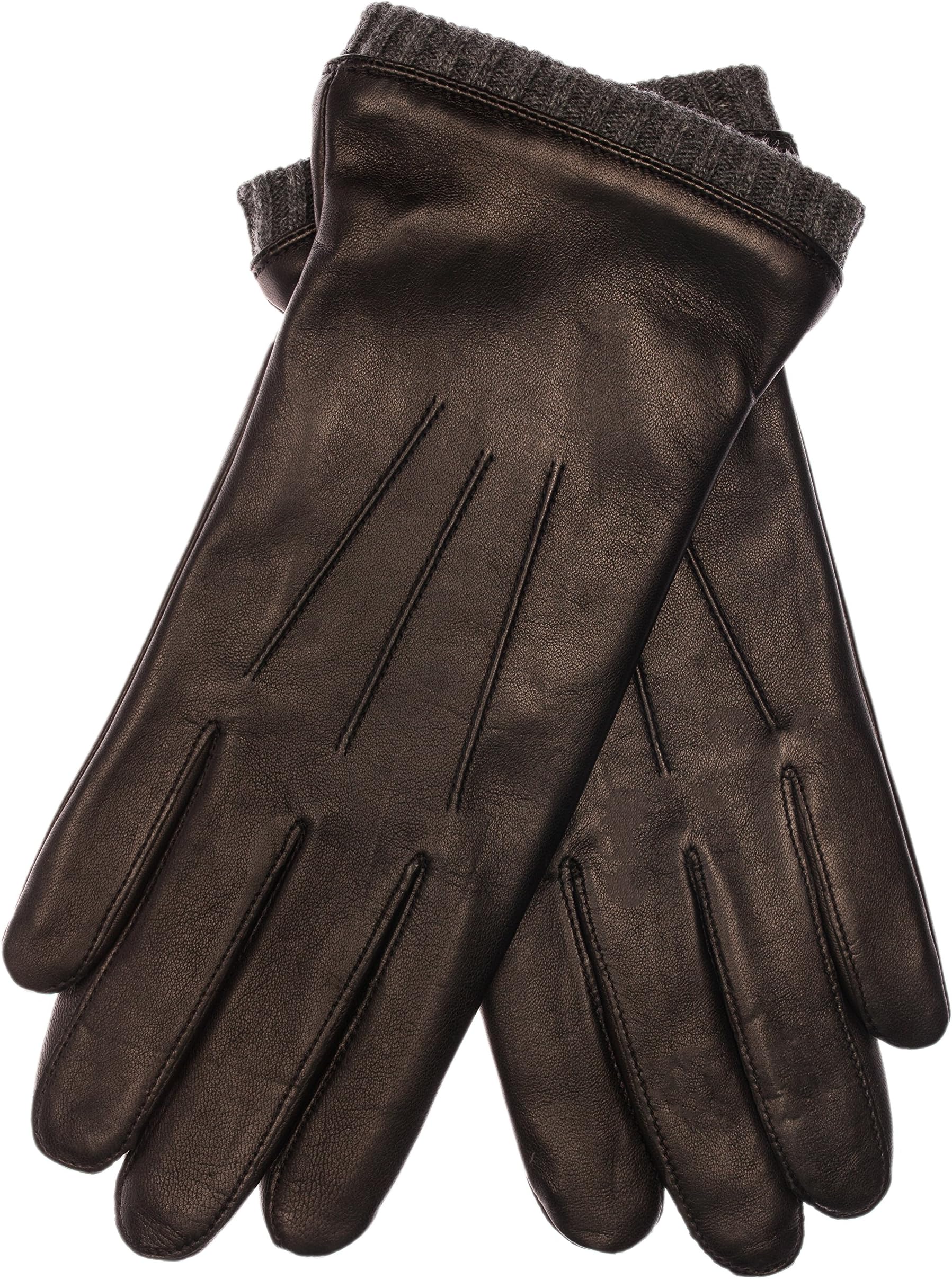 Bjoern men's leather gloves made of lamb nappa leather with knitted cuff