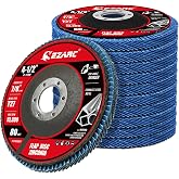 EZARC Zirconia Flap Discs 80 Grit, 4-1/2 x 7/8-Inch, Type 27, 10-Pack | 80 Grit, Zirconia Abrasive, Flat Type 27, for Flat Grinding, Deburring, Welding Repair and Weld Spatter Removal