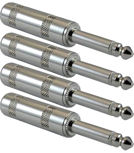 10pcs 1/4" TS Male Connector Plugs - Heavy Duty For Speaker, Guitar, Audio Cables