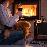 Relaxdays Black Felt Firewood Basket Holder 34.5x43x36.5cm Foldable Tote view 5