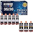 HI-Vision® 8-Pack Compatible PGI35+CLI36 Pigment Compatible Black and Color Ink Cartridge Replacement for Pixma iP100 iP110 Printers (5xBlack+3xColor)