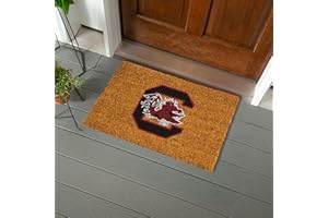 TEAM SPORTS AMERICA NCAA University of South Carolina Natural Coir Doormat, Official Full Color Team Logo, 28 x 16 Inches, Non Slip Back, Front Door Welcome Floor Mat, Indoor Outdoor Entrance Rug