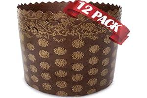 25 oz Kulich Mold Easter Bread Paper Mold Paska |12 pcs| Easter Bread Forms - Panettone Paper Baking Molds Universal - Brown 