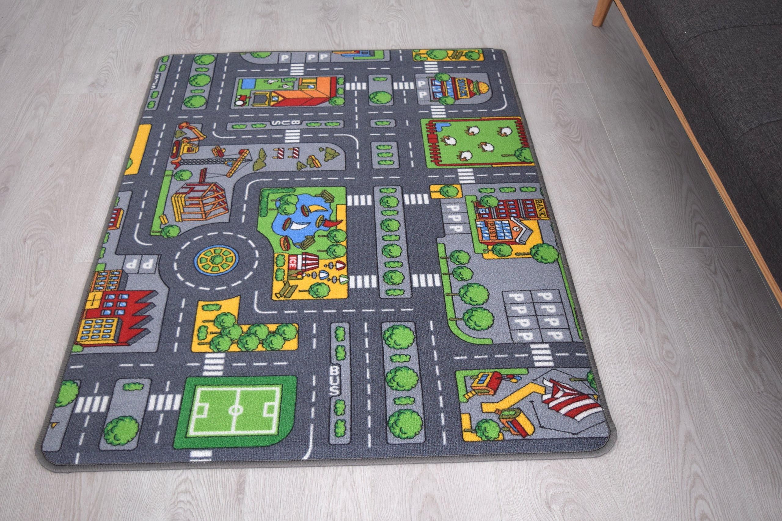 Bravich RugMasters MediumKids Roadmap Game City, Soft Children Street Carpet, Fun Play Mat City Design Kids Rugs Non Slip Play Mats95x133 CM (2'9" x 4')