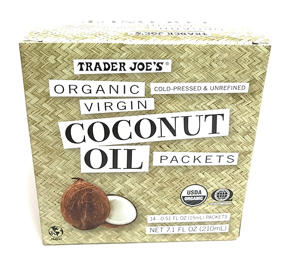 Amazon Com Trader Joe Organic Virgin Coconut Oil Packets Pack Of 14 Packets Net Wt 7 1 Fl Oz Grocery Gourmet Food