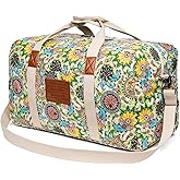 Malirona 22"Canvas Weekender Overnight Bags Travel Duffel Bag Carry On Bag for Women and Girls