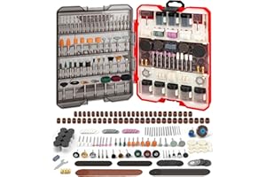 EZUVITA 618PCS Rotary Tool Accessory Kit, Fits Dremel Rotary Tools, Universal Fitment for Polishing, Sanding, Cutting, Drilling, Engraving, Grinding with Portable Tool Storage Case (Red)