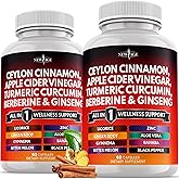 Ceylon Cinnamon, Turmeric, Apple Cider Vinegar, Ginseng, Aloe Vera, Berberine Plus Banaba, Ginger Root - 120 Count