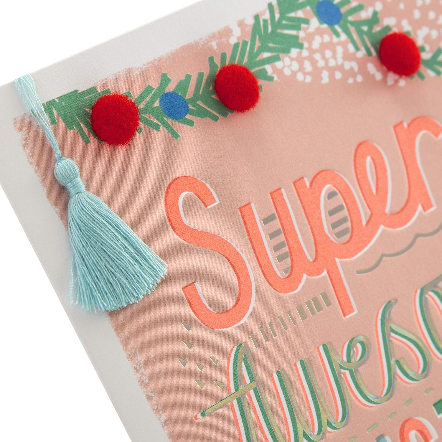 Hallmark Christmas Card - Super Awesome Text Design, Multicoloured, 16.2 cm by 13.5 cm - Image 4