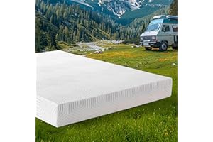 Dyonery 8 Inch Three Quarter RV Mattress, Charcoal Gel Memory Foam Mattress, Breathable & Odor-Eliminating, Pressure Relief, Medium Firm, CertiPUR-US Certified, Bed in a Box, 48"x75"