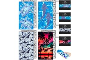 MARGELIFE Microfiber Beach Towel – Quick Dry Lightweight Sand Free Oversized Large Towel Accessories Swim Pool Yoga Camping Summer Cruise Ship Essentials Compact Sandproof Gift (Shark Shell Sunset,71" 32")