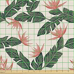 Ambesonne Jungle Fabric by The Yard, Retro Style