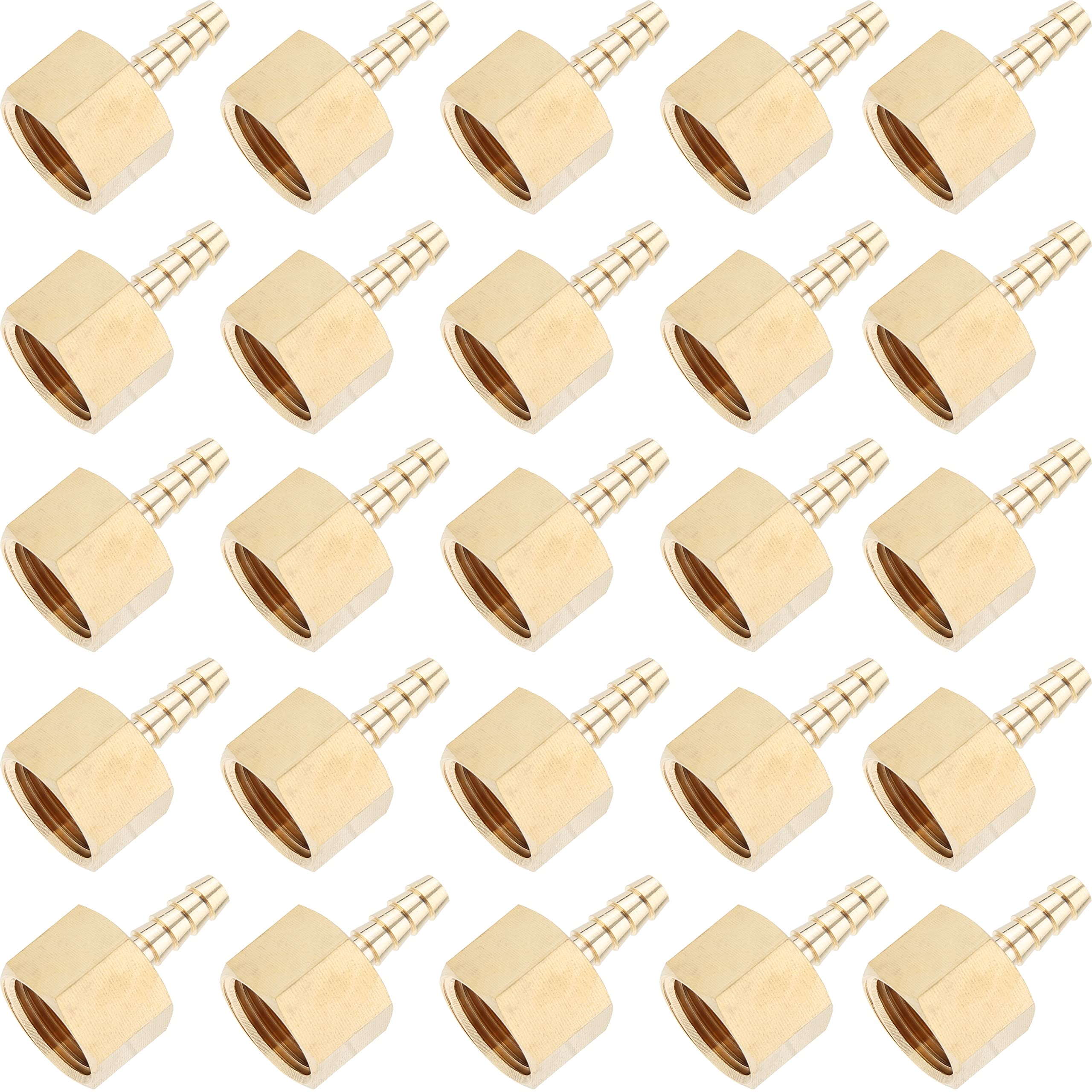 LTWFITTING Brass BSP Fitting Coupler/Adapter 1/2-Inch Female BSPP x 6mm Hose Barb(Pack of 25)