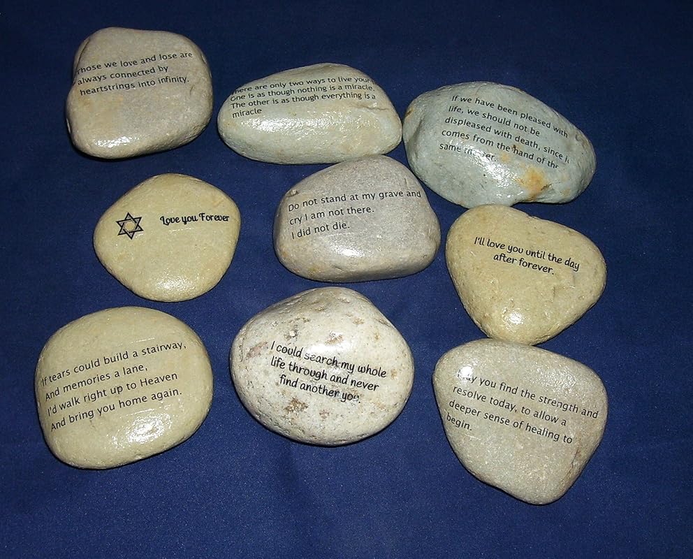5 Memorial rocks cemetery grave markers stones Handmade