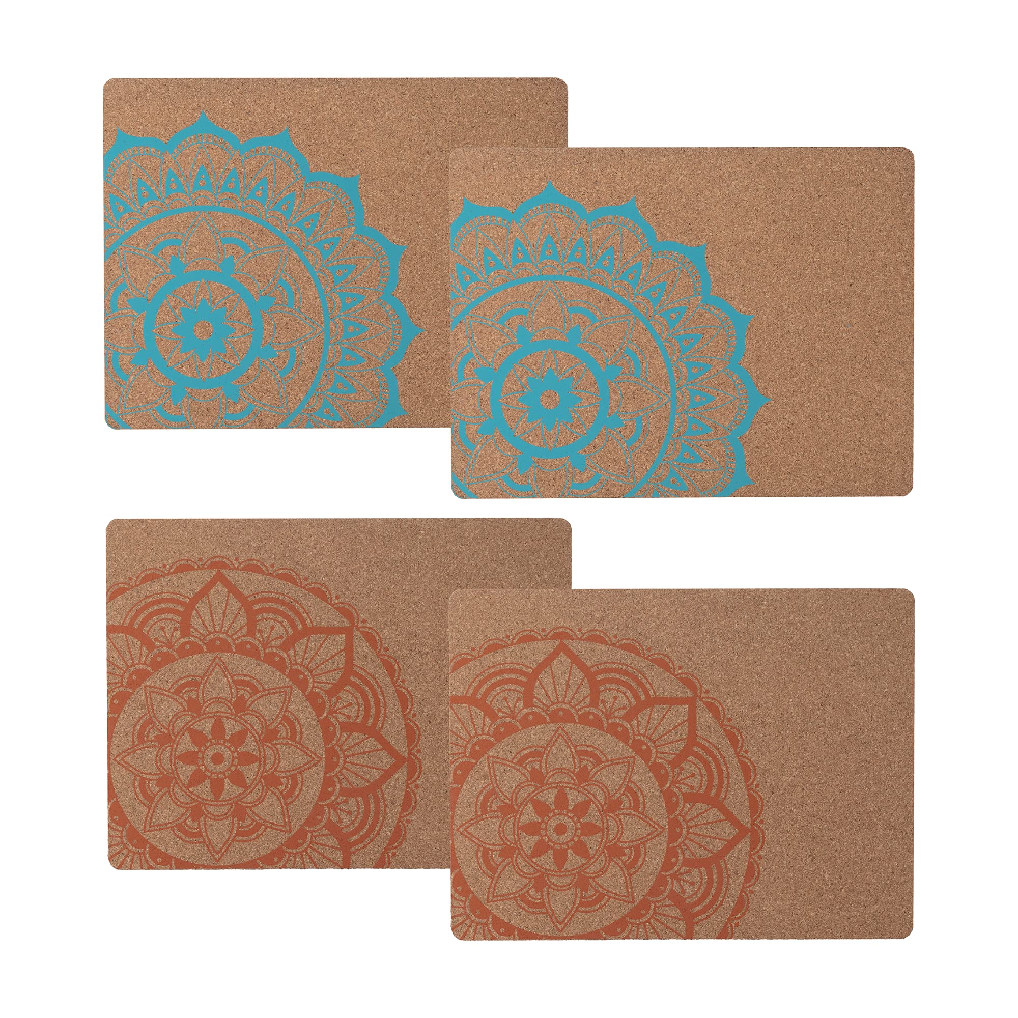 Typhoon World Foods Cork Placemat Set Heat Resistant Natural Cork Mats Protects Counters and Table Tops 4 Piece Set, 290mm x 210mm x 20mm