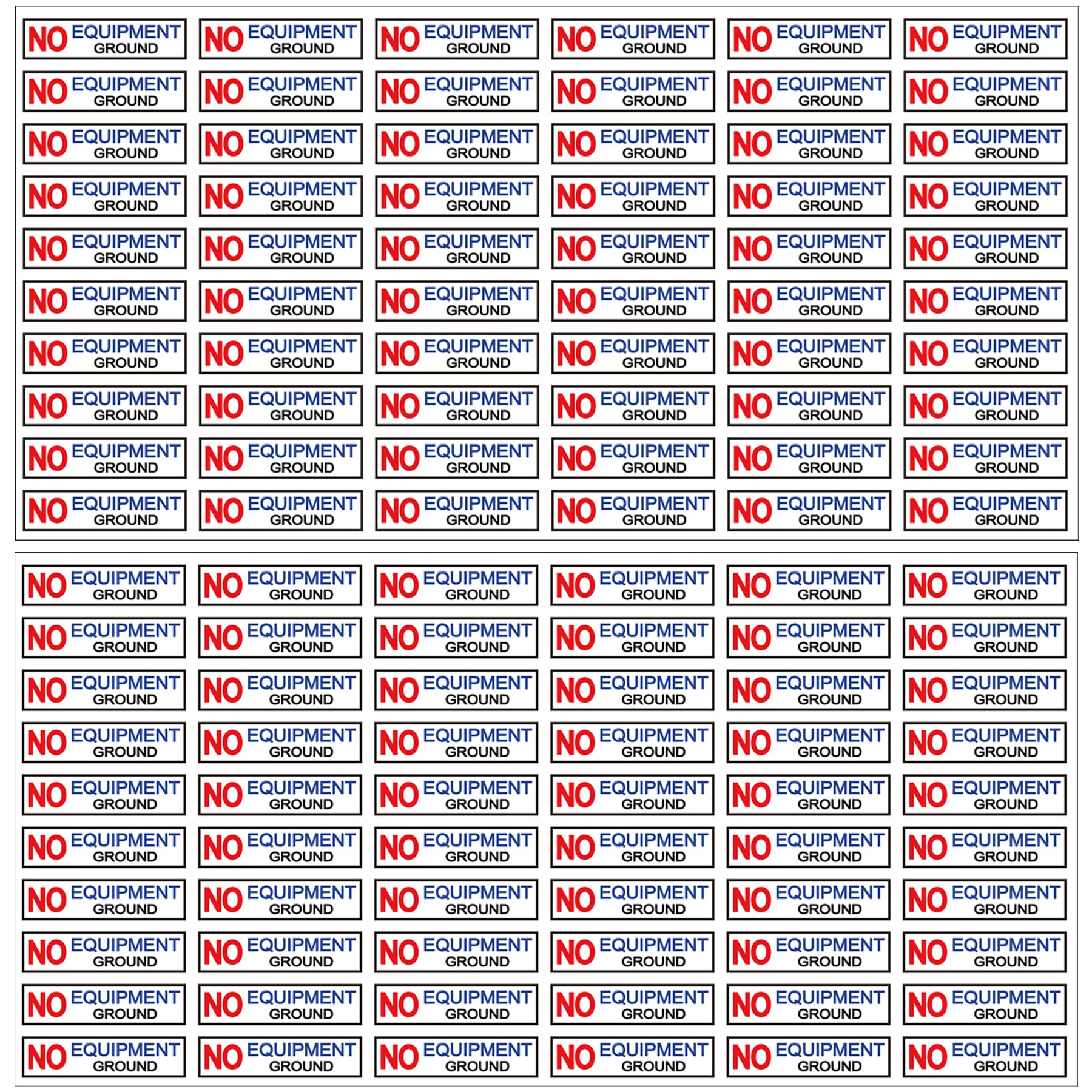 Well Tile 120 Pcs NO Equipment Ground Small Sticker Decals for Outlet, 0.3 X 1 Inch, GFCI AFCI Protected, Black, Red, Blue, Vinyl, Rectangular, Electrical Safety, Waterproof