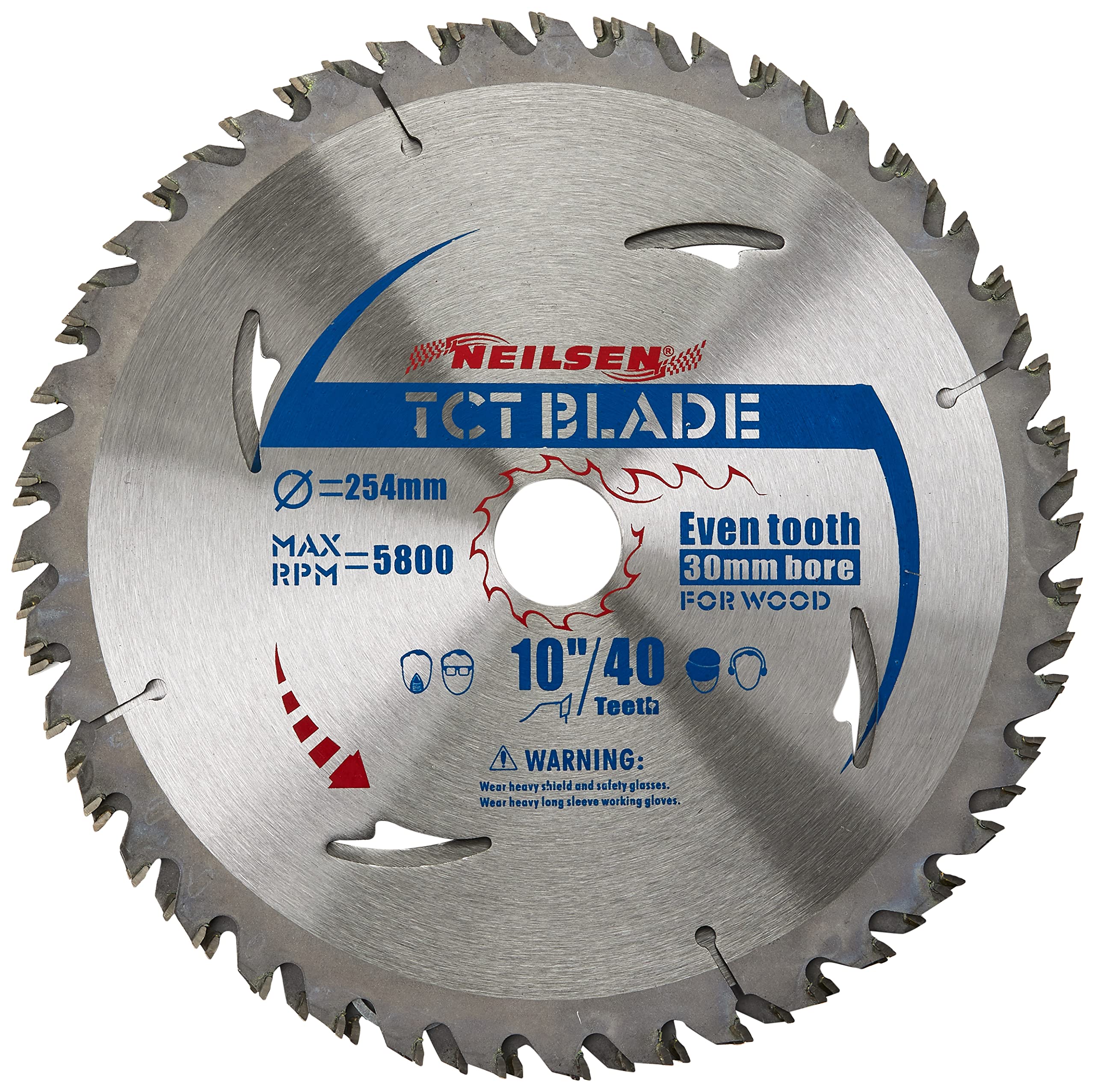 Neilsen CT2521 2-piece 254mm TCT Circular Saw Blades | 40 and 60 Teeth | For Wood and Plywood
