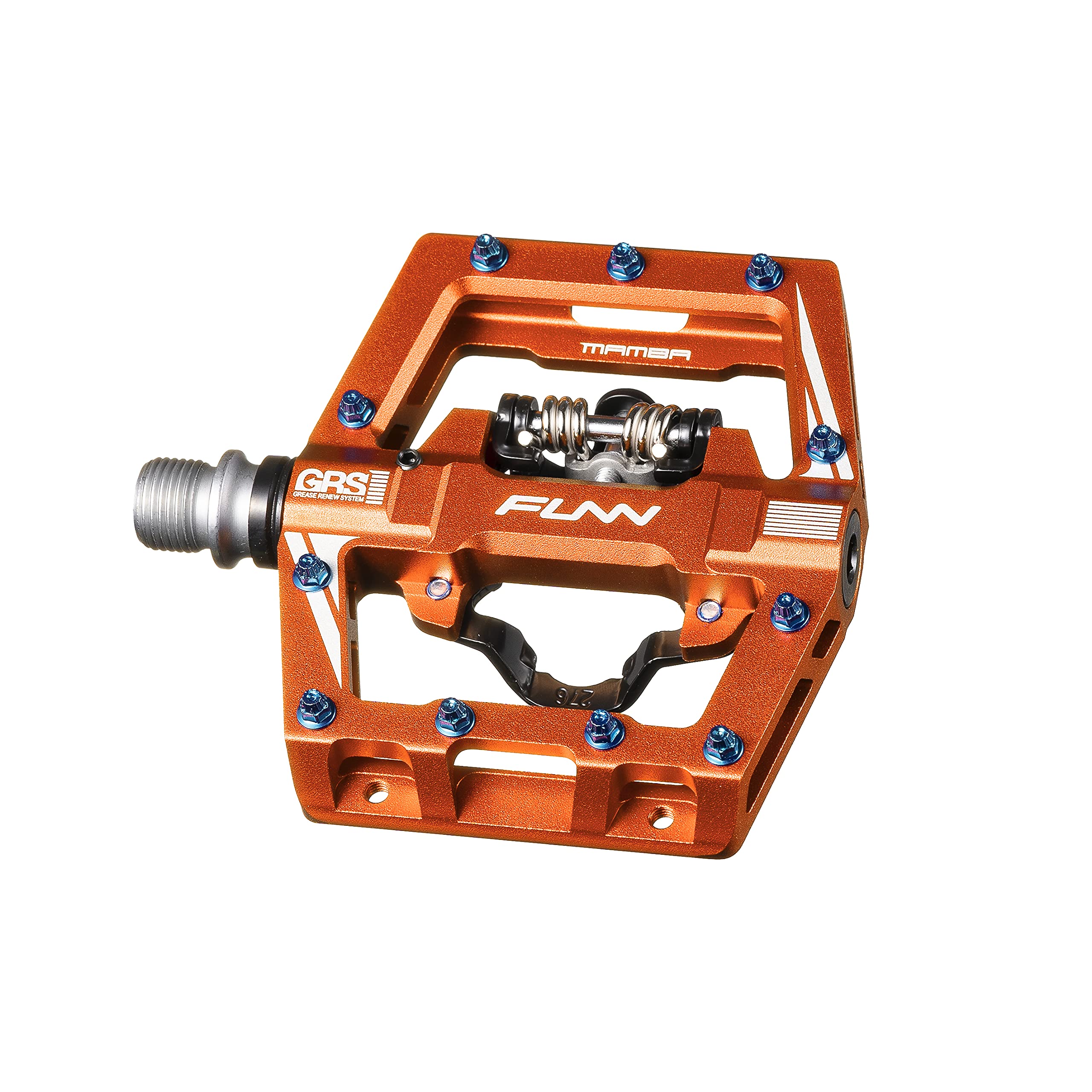 Funn Mamba S MTB Clipless Pedals, Single Sided Clip Mountain Bike Pedals, Compatible with SPD Cleats, 9/16-Inch CrMo Axle Bicycle Pedals for MTB/BMX/Gravel Cycling (Orange)